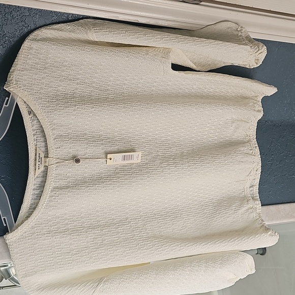 NWT Max Studio 3/4 Sleeve Drop Shoulders Bubble Top Size Large - Picture 3 of 16